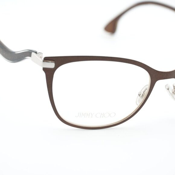 Jimmy Choo JC256 012R 00 Eyeglasses Brown/Silver 53mm Cat Eye Frame - Picture 2 of 10